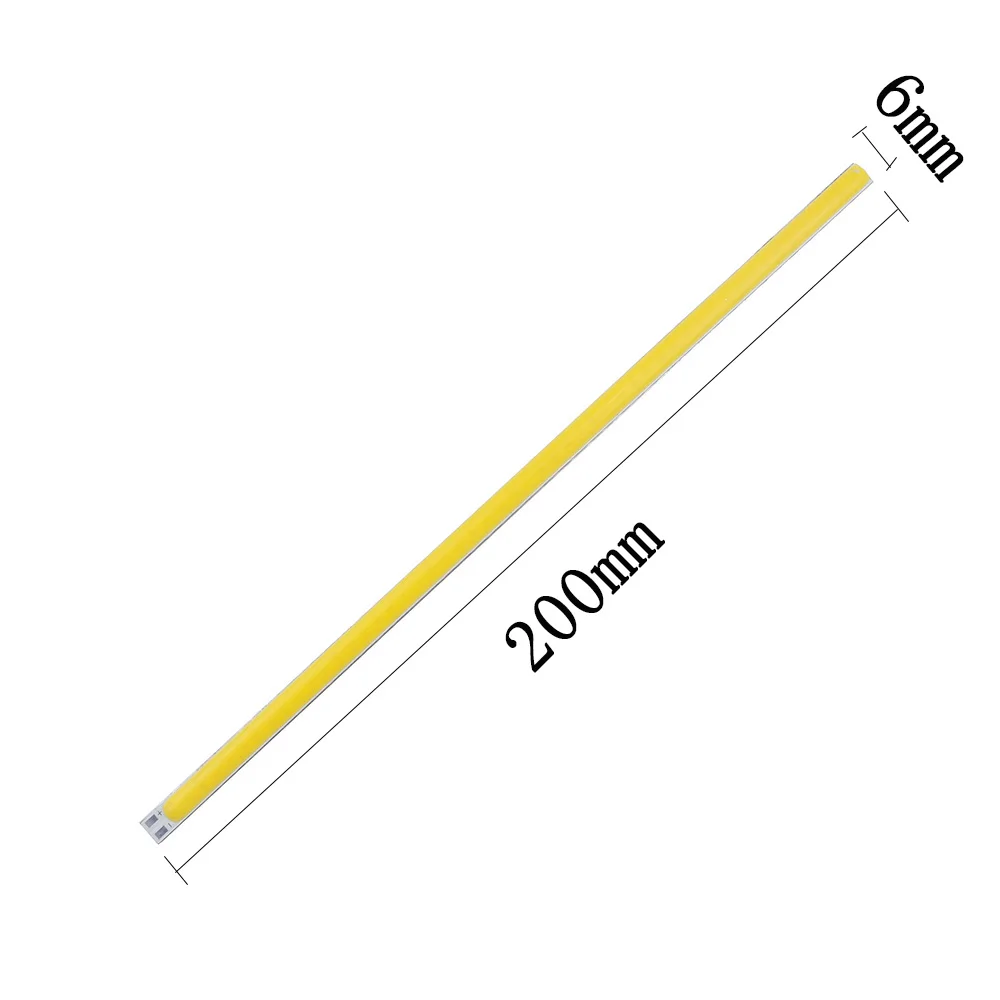 5 шт. светодиодный источник света ультра тонкий 200*6 мм COB Чип для DIY прожектор автомобиля в помещении/освещения для наружного освещения, DC12V 8 Вт FF