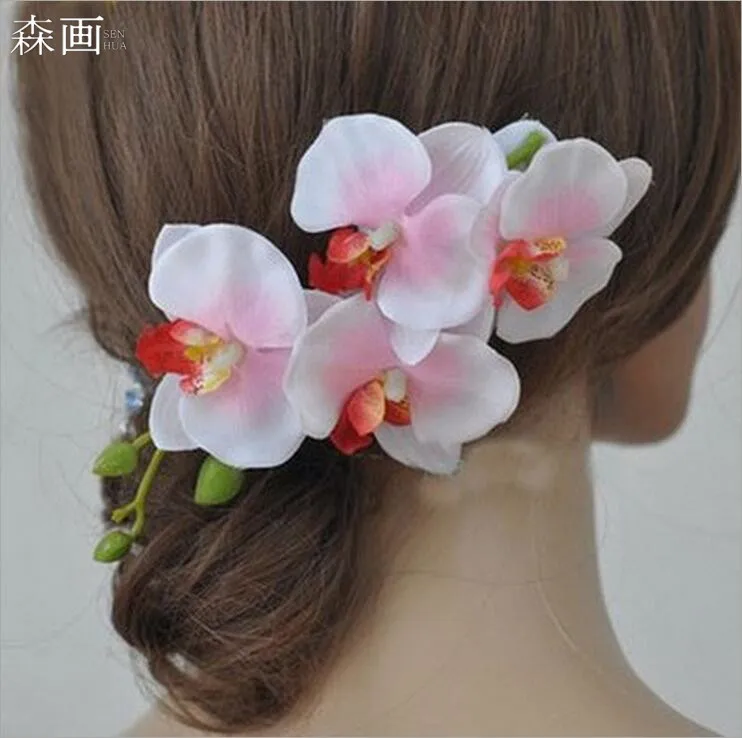 

NEW Bride Bridesmaid head hair hair clip Vacation Bohemian Butterfly Orchid Hairpins Women's Simulation flower hair clip YF64
