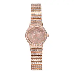 Часы женские роскошные полный алмазов Сталь полоса кварцевые темперамент аналоговый бриллиантовый Шарм платье часы montre femme A4