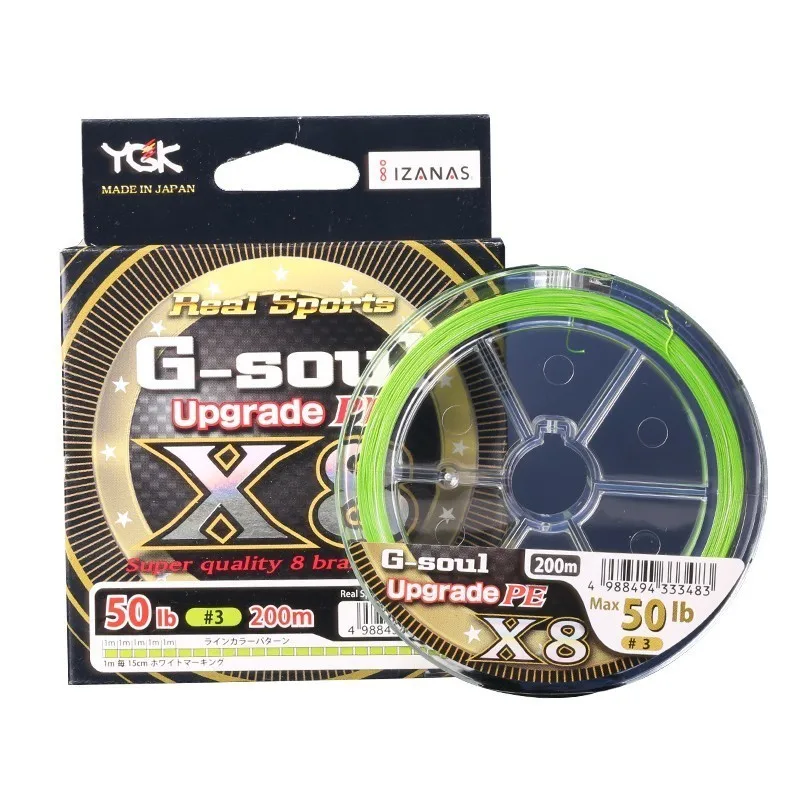 الأصلي YGK G-SOUL X8 ترقية PE مضفر المتعددة الشعيرات خيط صنارة الصيد 150 m 200 m اليابان المواد المياه المالحة الكارب 8 السواحل PE خط