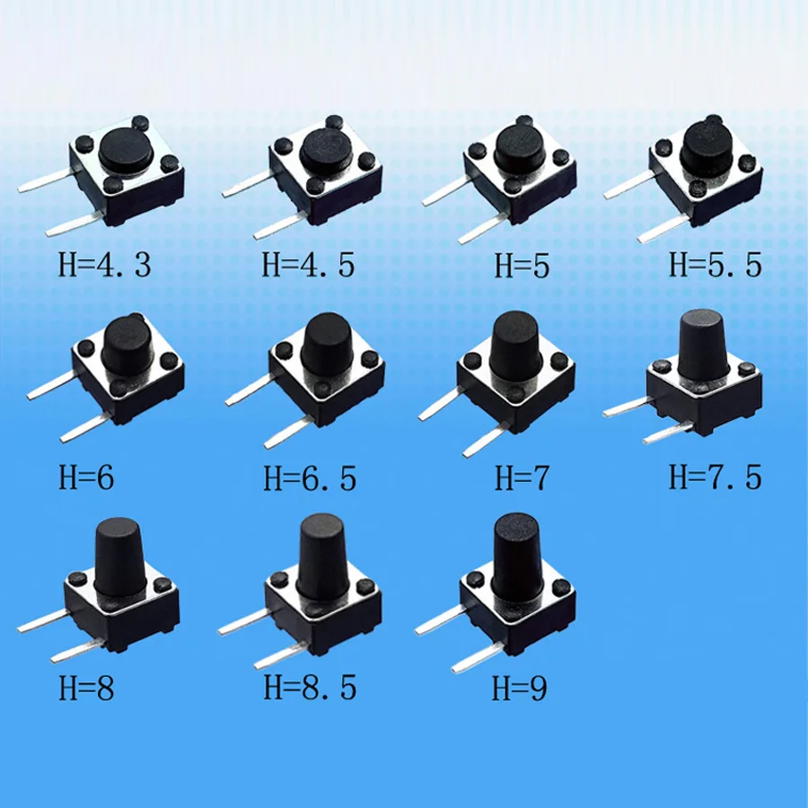 11valuesx10pcs-110pcs-Tact-Switch-Kit-6-6-4-3-9mm-Side-2-Pins-Tactile-Push-Button