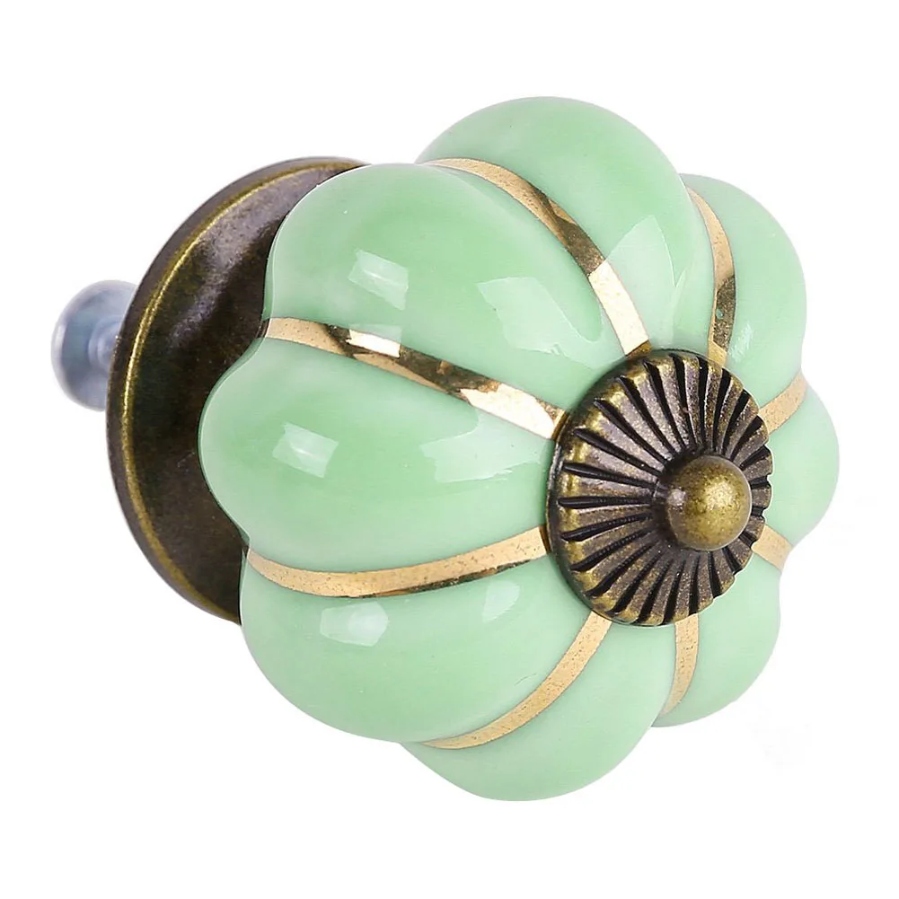 

8 Design Pumpkin Porcelain Knobs Furniture Handles Furniture knob Furniture knob luxury green