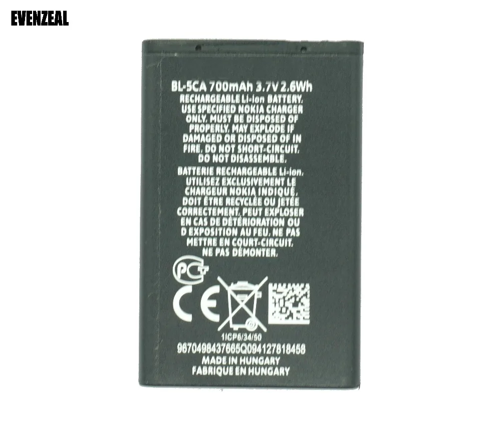 EVENZEAL 1x аккумулятор для телефона Nokia 1000 1010 1100 1108 1110 1111 1112 1116 2730/BL5CA/BL 5CA/BL 5CA 700