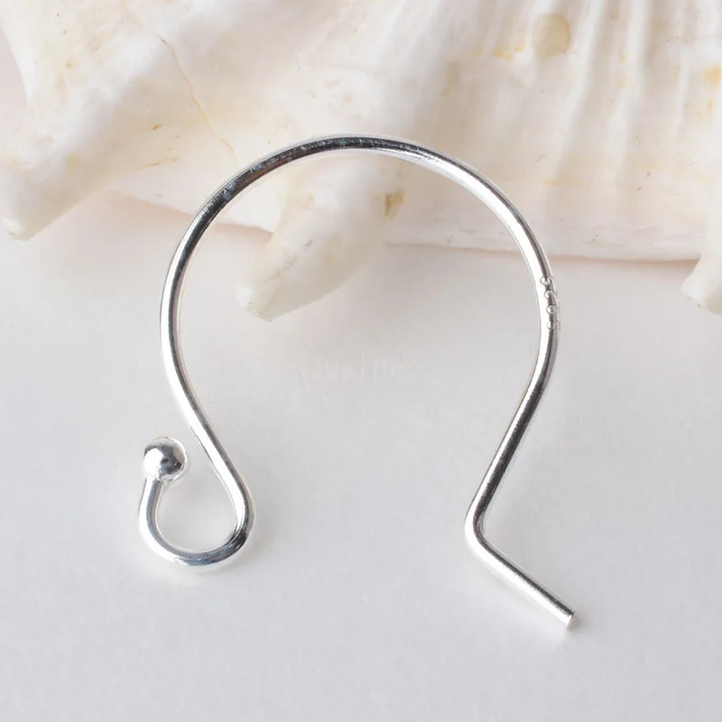 

ear hook, solid 925 sterling silver earring wire hooks with ball, sterling silver earring findings components