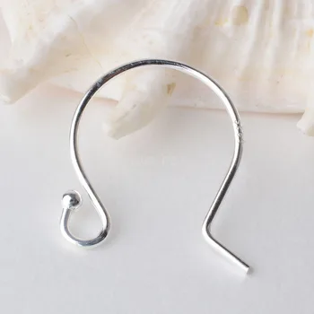 

ear hook, solid 925 sterling silver earring wire hooks with ball, sterling silver earring findings components