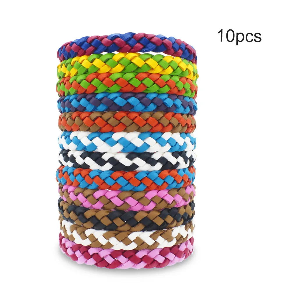 

10pcs Leather Mosquito Repellent Bracelet Natural Insect Repellent Bands Outdoor and Indoor for Adults & Kids