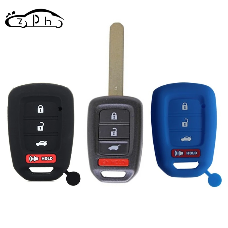 

4 Button Silicone Key FOB Case Shell Cover for HONDA ACCORD CIVIC HR-V 2016 VEZEL CITY JAZZ 2014 2015 CRV Crosstour LX 2018 2017