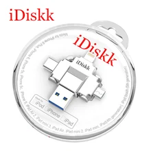 

iDiskk Flash Drives USB 3.0 Original 4 in 1 for iPhone/Android/Type-C/PC Fingerprint Unlock 32GB 64GB Memory Stick OTG Pendrive