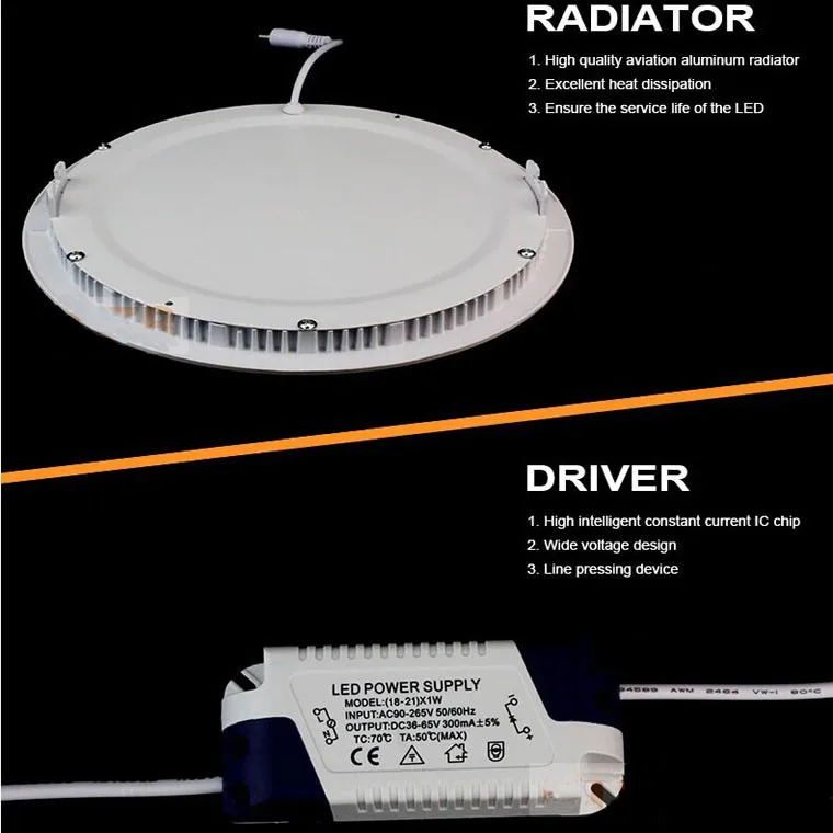 Круглый светодиодный встраиваемый светильник, панельный светильник, теплый белый, 220 В плоский светильник 3 Вт 4 Вт 6 Вт 9 Вт 12 Вт 15 Вт 18 Вт круглый/квадратный