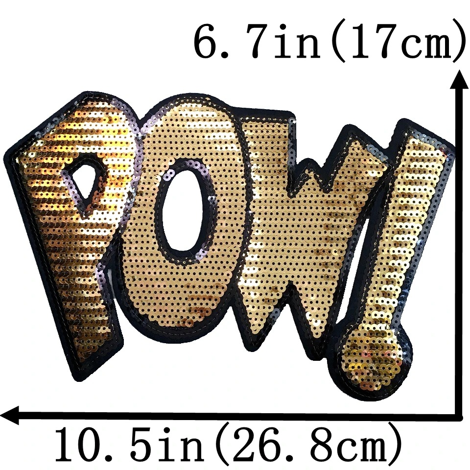 1 шт большие блестки POW! Нашивки для одежды, сумки, футболки, гладить на Заплатке, DIY украшения, Аппликации, мода