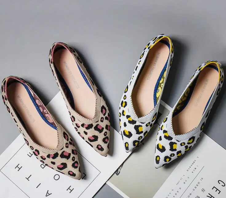 

2019 woman dot knitted pregnant moccasins V-open pointed toe boat loafer shoes cozy travel lazy slip-on flats shoes size 35-40