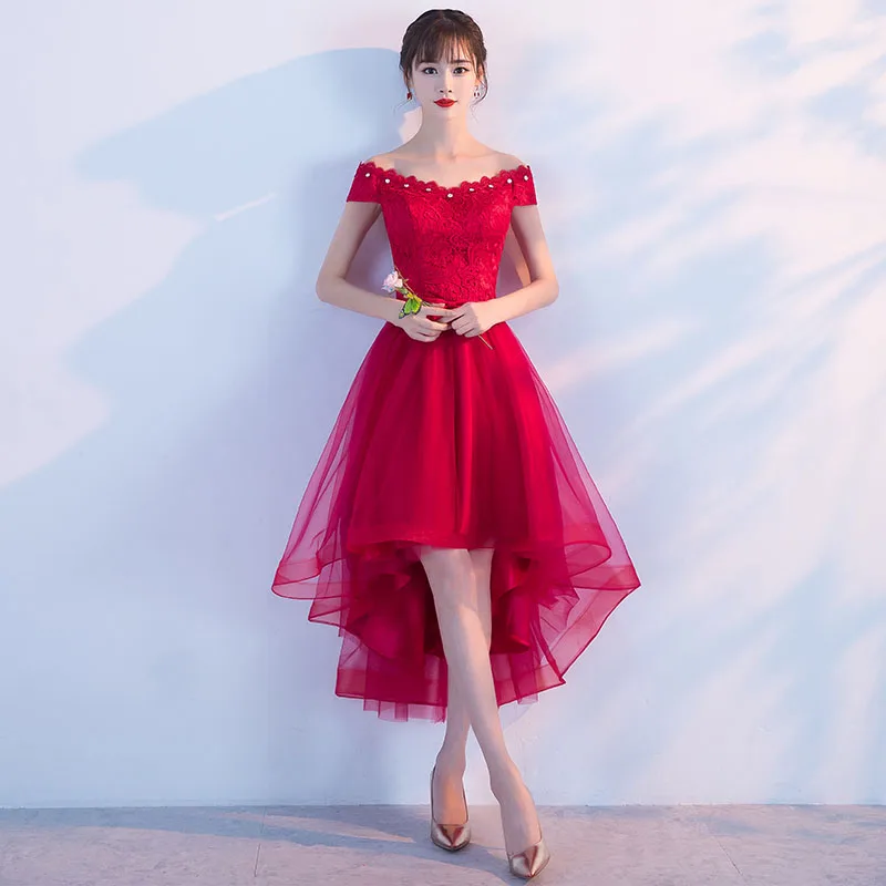 Короткое спереди длинное сзади вечернее платье Новая мода Кристалл v-образным вырезом красный ковер платье для выпускного вечера vestido de festa