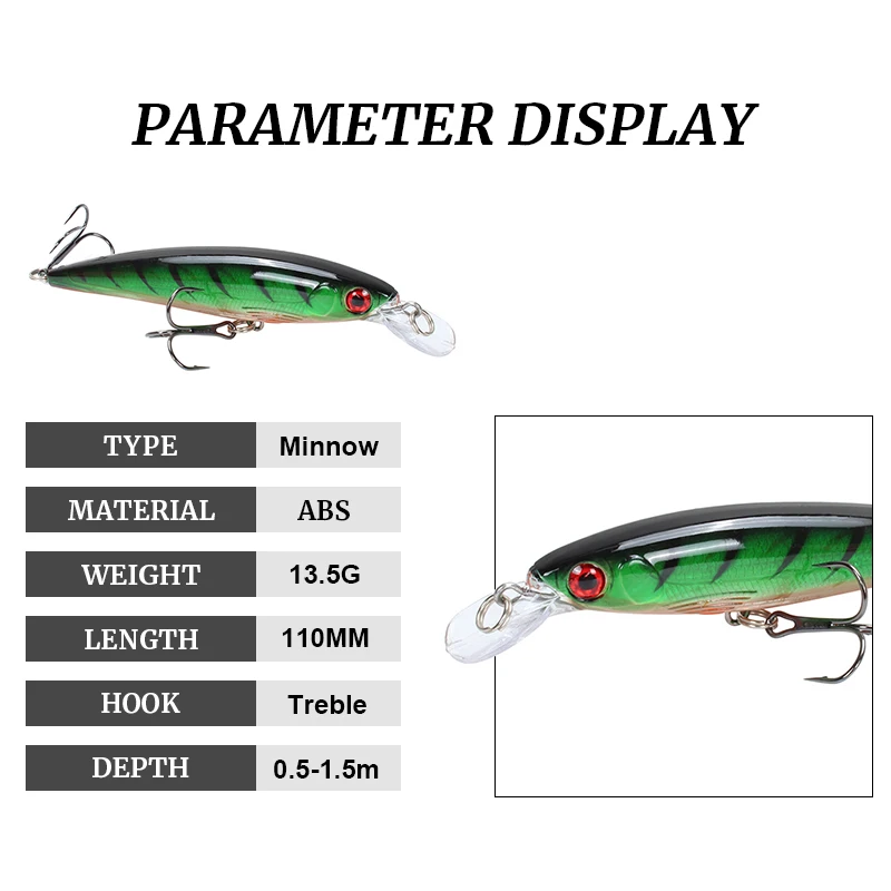 Amlucas Minnow Fishing Lure Laser Hard Bait 11cm 13.5g Floating Fishing Wobblers Crankbait 3D Eyes Swimbait Peche Fishing Tackle