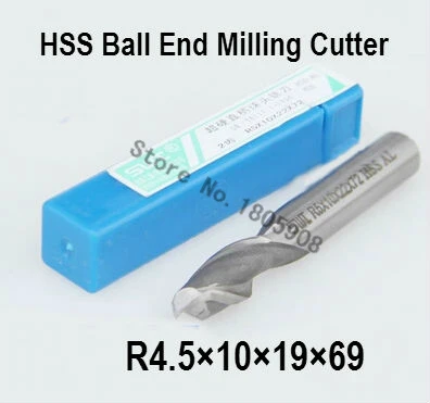 Free shipping 2PCS R4.5 high speed steel ball end milling cutter straight shank white R alloy | Инструменты