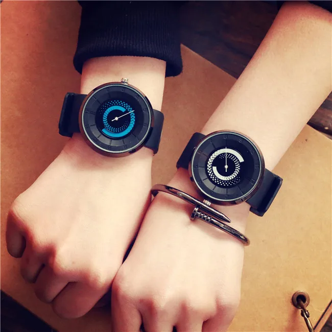 2017 SANWOOD Горячая Мода креативные часы для женщин для мужчин кварц-часы Уникальный циферблат дизайн влюбленных часы силиконовые