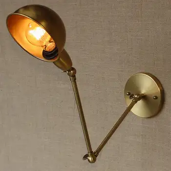 

Loft Long Swing arm Industrial Brass adjust Wall Lamp sconce E27 wall lights for bedroom Bathroom Vanity Lights porch lighting