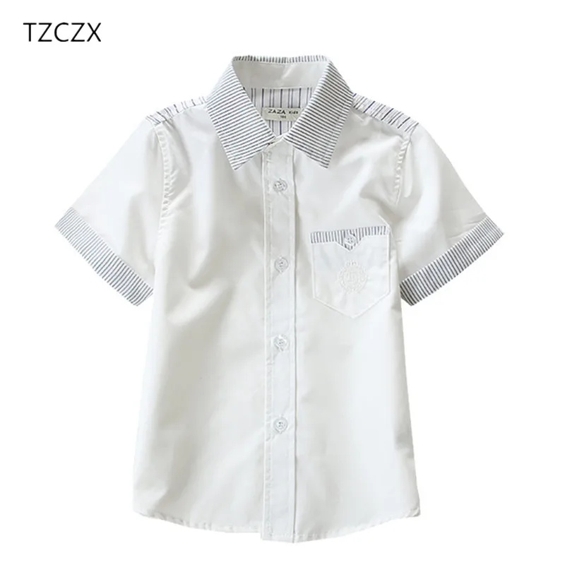 

TZCZX Promotion Children's Shirts Casual Style Full-sleeved Boy's shirts For 3-10 years summer wear Kids Shirts Clothing