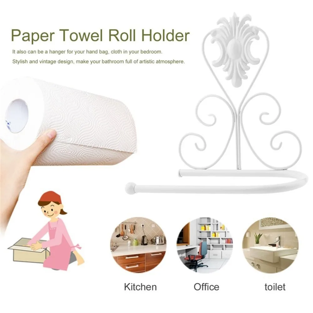 Vintage Design Classical Iron Tissue Paper Towel Roll Holder Bathroom Toilet Wall Mount Rack Hanger Anti-rust Surface