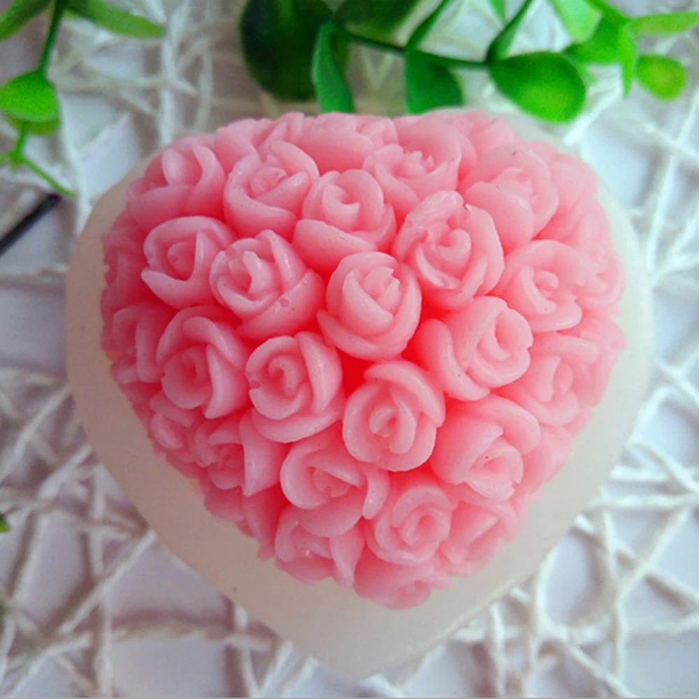 Объемные силиконовые формы Сердечко-Роза форма помадка торт шоколадные формы украшения выпечки Инструменты свадебный подарок на день Святого Валентина