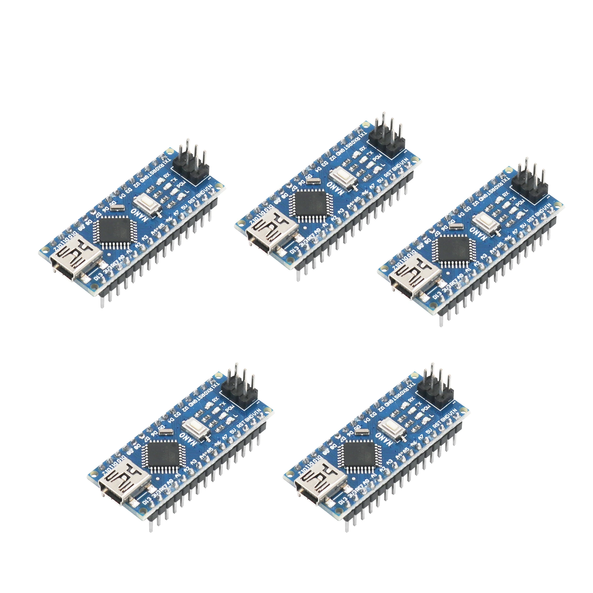 5 шт./лот Nano 3,0 ATmega328P плата контроллера CH340 USB драйвер с кабелем для Arduino