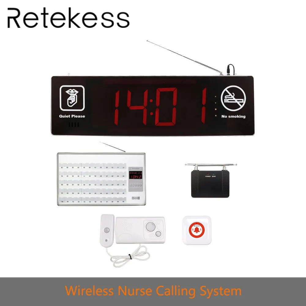 

Retekess Wireless Nurse Calling System with 60 Bed Receiver+Double-sided Display+Call buttons+Repeater for hospitals