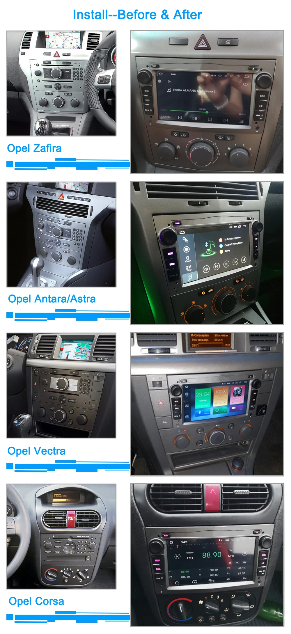 Clearance 2 Din Opel Android Car Radio GPS Navigation For Opel Astra H Vectra Corsa Zafira B C G Meriva Antara Agila Car Multimedia Player 5