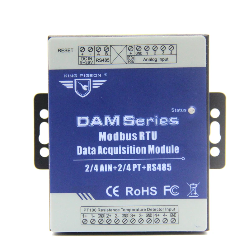 DAM124 Modbus RTU Data Acquisition Module 4 Analog Input 4 Channel PT Resistance Thermometer For Industrial Energy Monitor