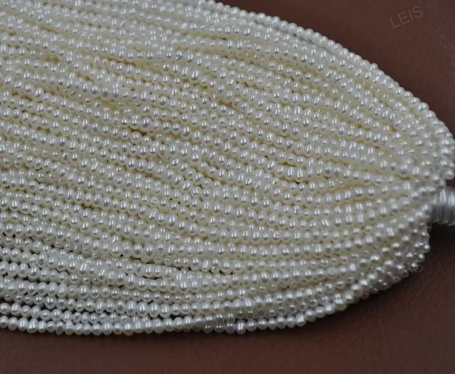 

wholesale 10 Qty small beads real freshwater pearl 2-3mm white loose strings