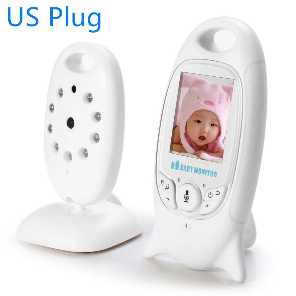VB601 Беспроводной Детский монитор 2,4 ГГц видео детский монитор 2 способа разговора температура дисплей ночное видение музыка няня монитор - Цвет: US Plug