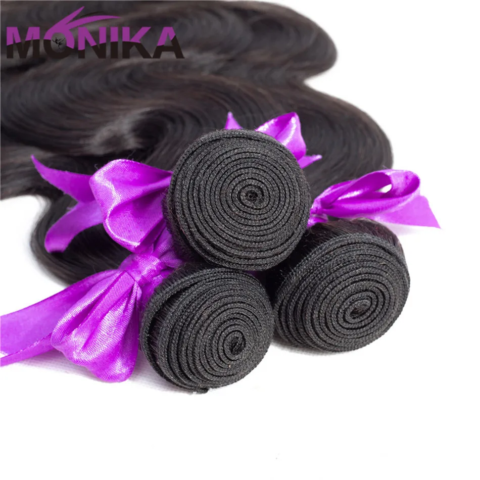 Monika Hair Brazilian Body Wave Hair With Closure and 4 Bundles Body Wave Brazilian Human Hair With Closure 44 Non Remy Hair (2)