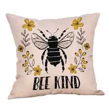 2019 Decoración de casa cojín abeja tipo fundas de almohada sofá almohada Housse de Coussin Cojines Funda de almohada Funda Cojin