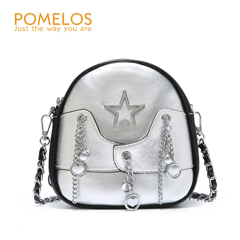 

POMELOS Genuine Leather Mini Bag for Women High Quality Chain Shoulder Bag Purses and Handbags Fashion Crossbody Bags for Women