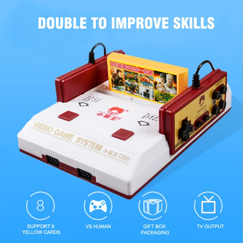 Original D99 Video Game Console Classic Family TV Gaming Consoles With 500 Card For Children Adult Portable Handheld Game Toy (2)