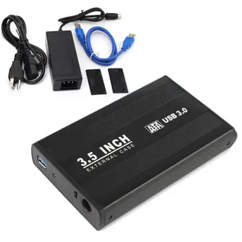 

3.5" USB 3.0 External Sata Hard Drive External Case Enclosure Black 1 SET