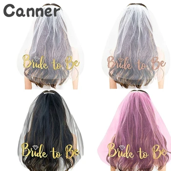 

New Wedding Veil With Comb for Bridal Bachelorette Party Supplies Wedding Accessories Gold Glitter Bride To Be Wedding Veil A40