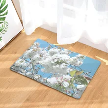 CAMMITEVER Pear Blossom Peach Blossom Daisy Floral Carpet For Living Room Decorative Door Mat Bathroom Bath Floor Mat