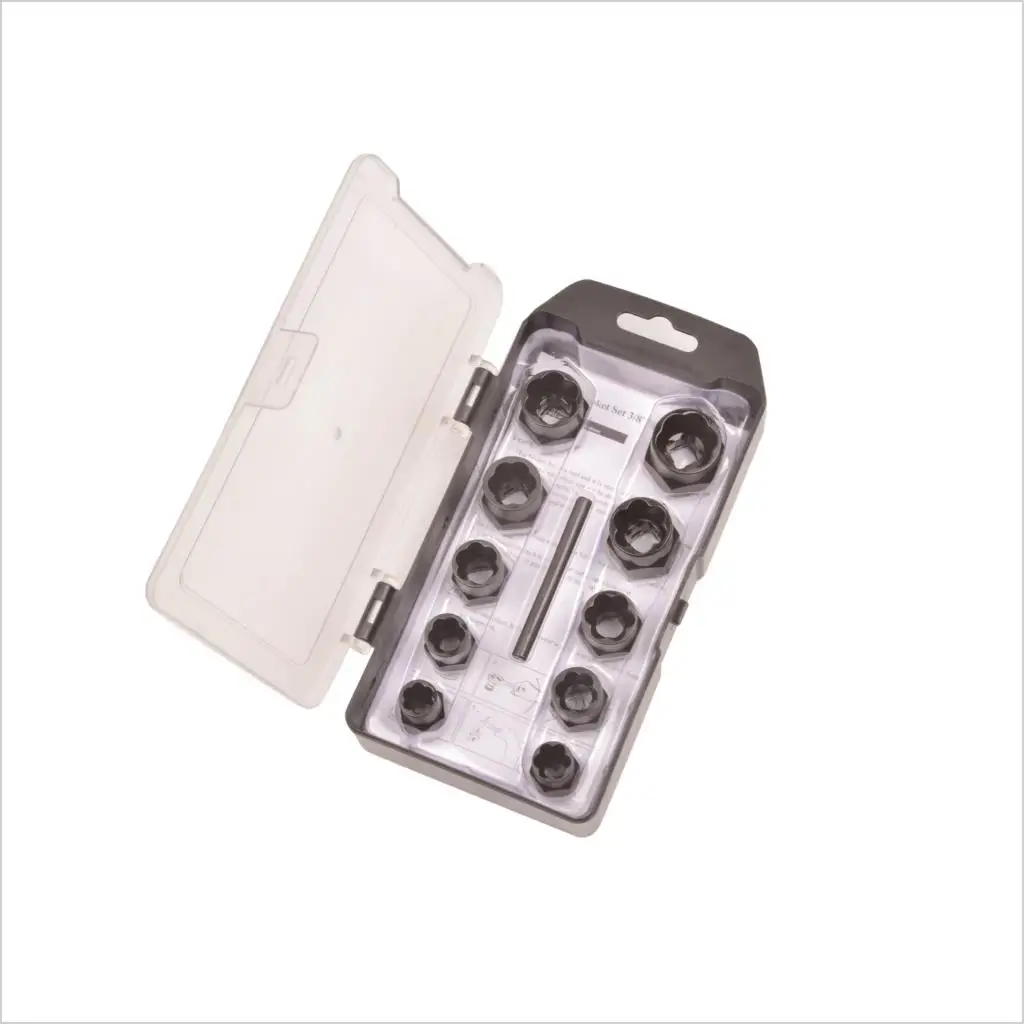 Locking Wheel Nut Removers 11pc Nut Bolt Stud Extractor Twist Socket