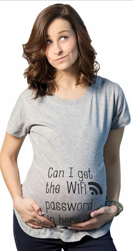 Одежда для беременных новые Забавные футболки для беременных с коротким рукавом модные футболки для беременных женщин - Цвет: G2316Q4