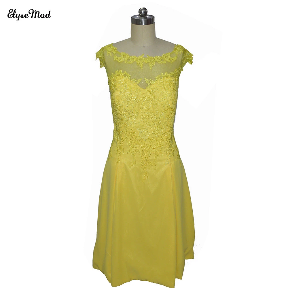 yellow cap sleeve dress