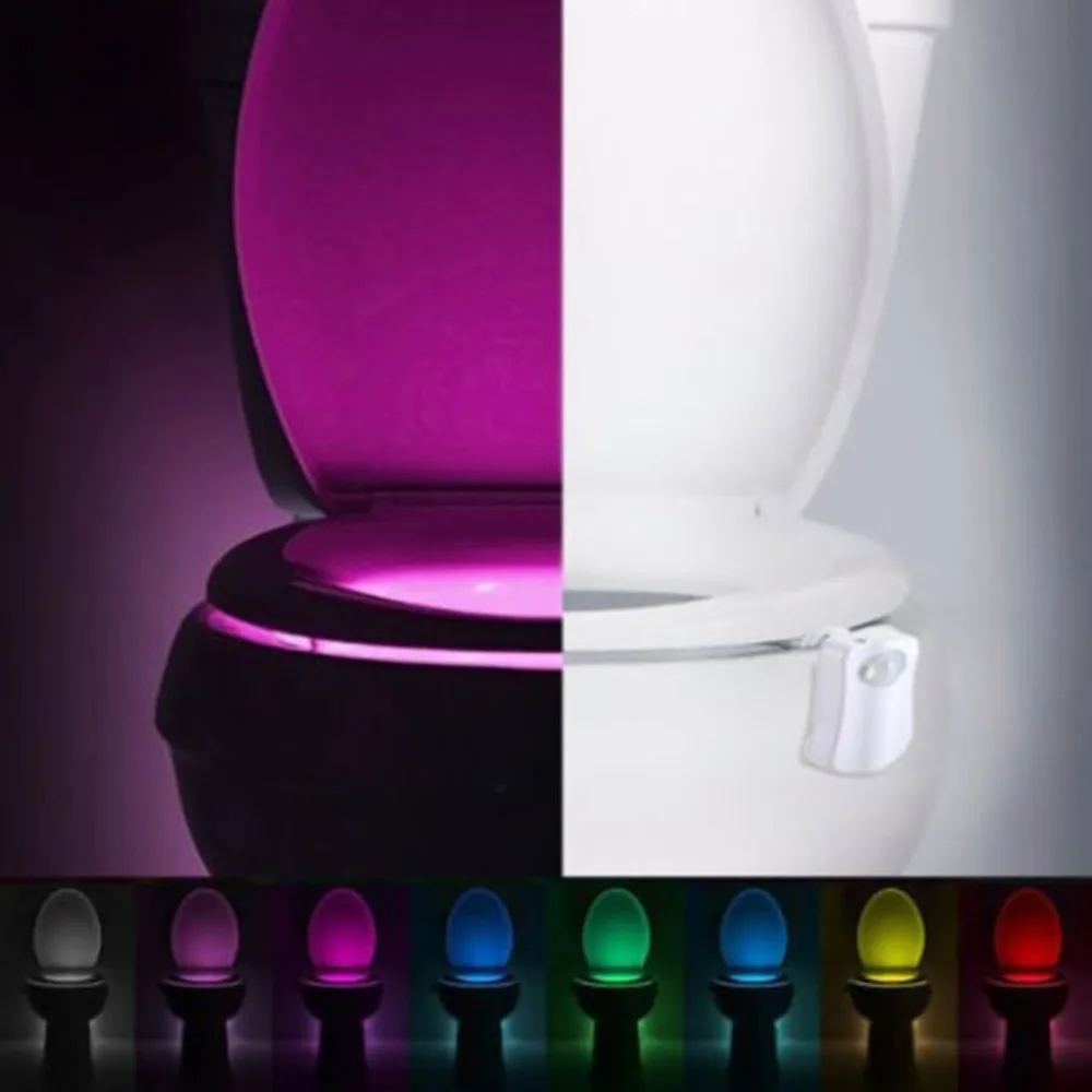 

Smart Motion Activated Sensor Toilet Night Light LED Emergency Light 8 Colors Human Induction Lamp For Home Bathroom