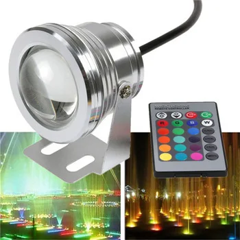 

10W DC12v underwater RGB Led Lights Waterproof IP68 fountain&Swimming pool Lamp 16 color change with 24key IR Remote controller