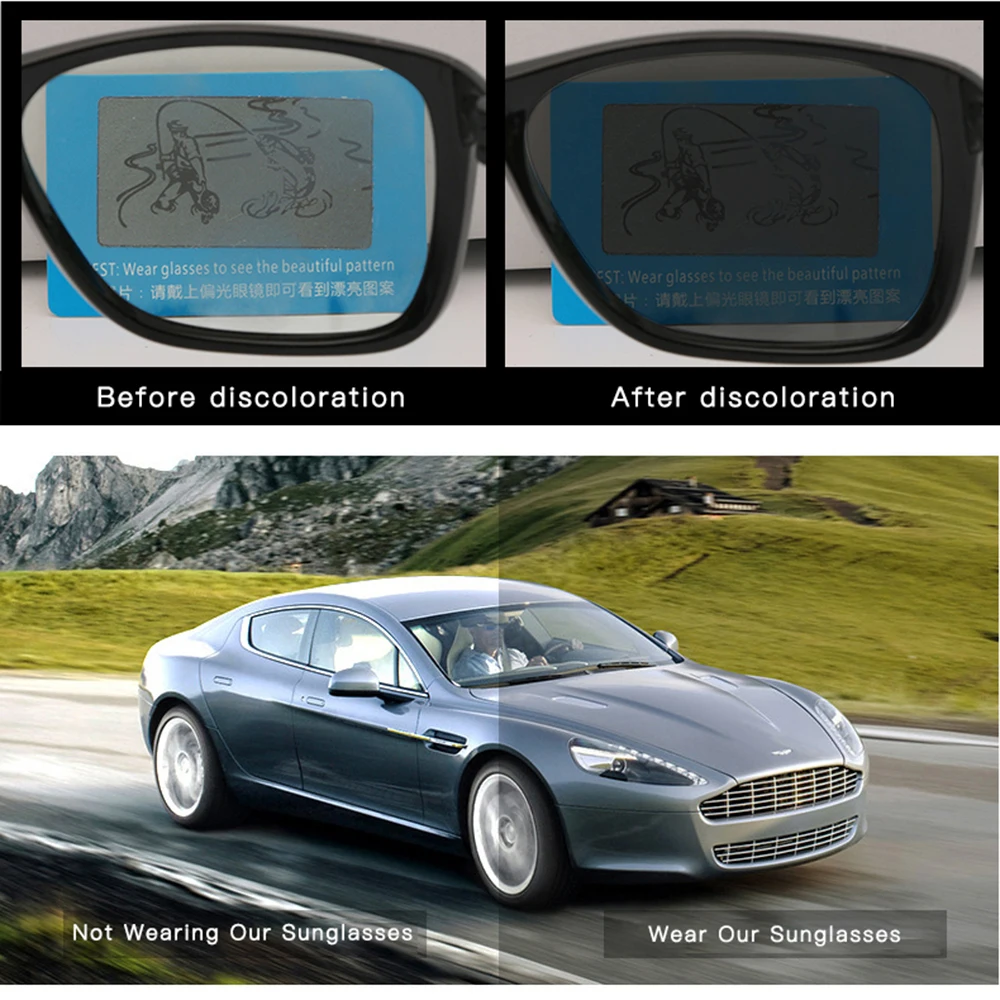 Mens Driving Photochromic Sunglasses Polarized Sunglasses Men Women Sports Bicycle Sunglasses UV400 Road MTB Bike Riding Eyewear