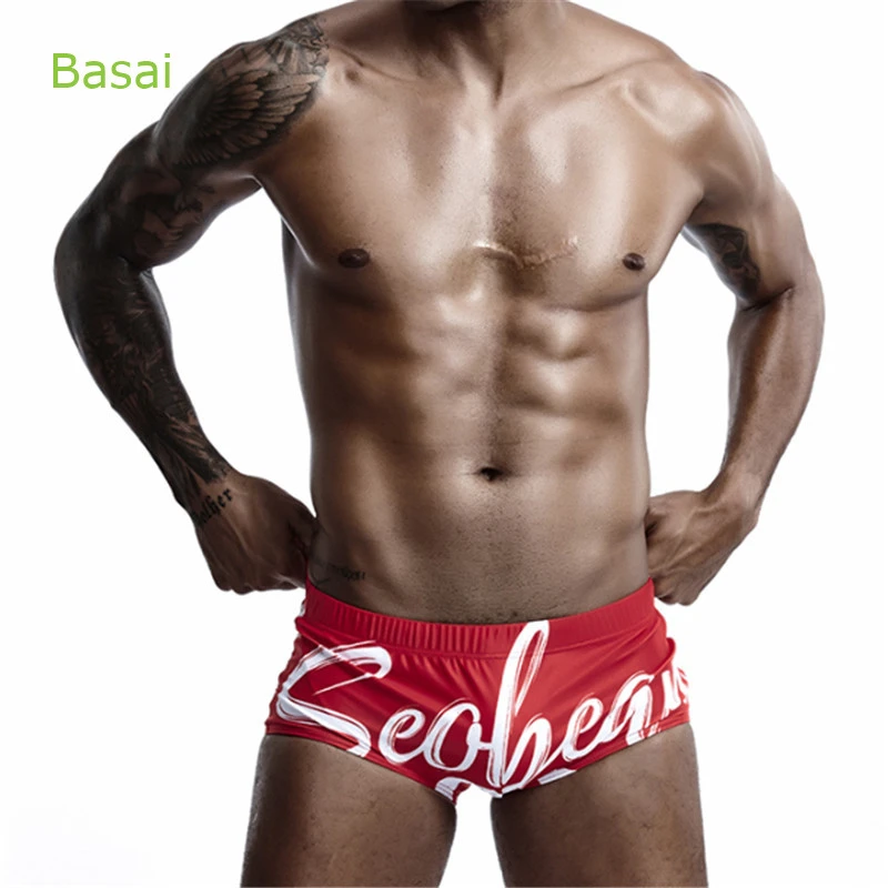 

2019 Seobean Swimwear Mens Swim Trunks Sexy Gay Men Swimsuit Bikini Boxer Shorts Swimming Briefs Beach Bath Suit Surf Sport Wear