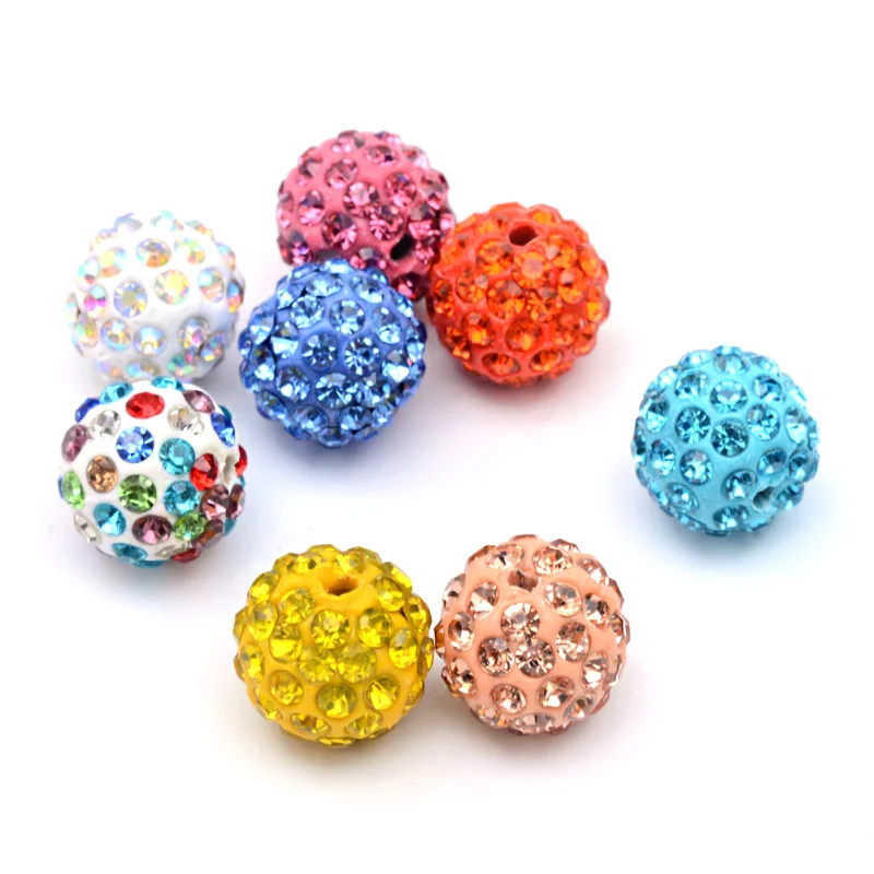 Disco Ball Pave Beads Round Disco Ball Beads 1 Piece 10mm and or 12 mm Leopard Print Clay Czech Crystal Rhinestones Beads