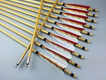 

6/12/24 pcs 32" Handmade Wood arrows Turkey feather Traditional Arrows Hunting Archery