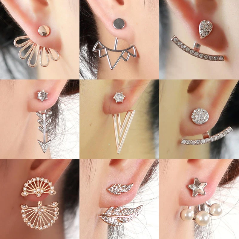 Maggie \u2022 Earrings creoles with crystal pendant \u2022 Crystal pendant \u2022 earrings ear pendant ear earrings chainneck \u2022 Creoles \u2022 gold