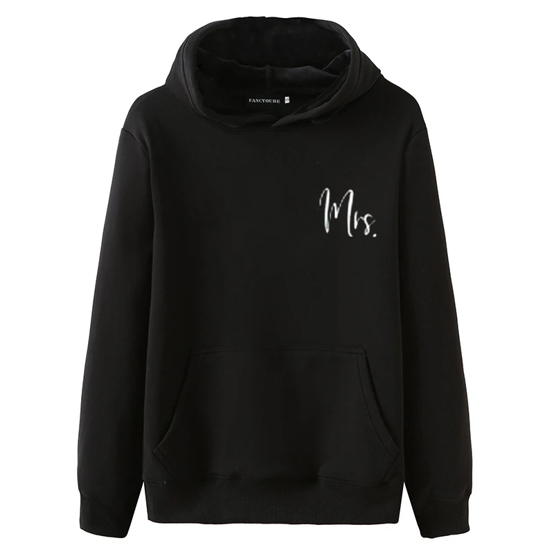 Парные толстовки с капюшоном для влюбленных Mr Right Mrs Always одинаковые свитшоты