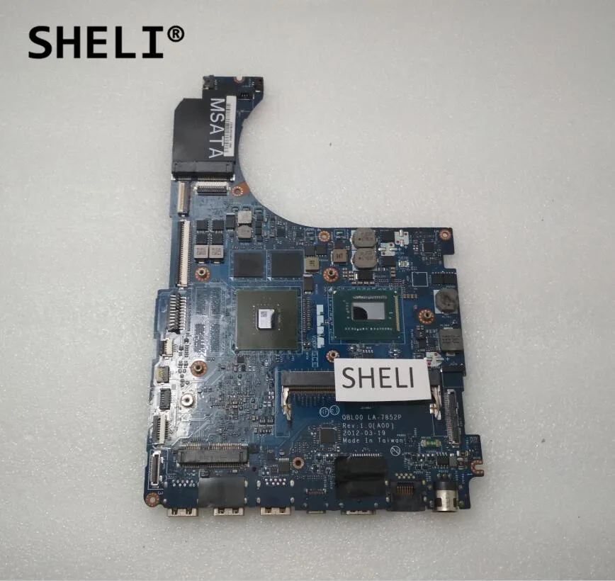 SHELI For DELL L521X Motherboard with I5-3210M cpu LA-7852P