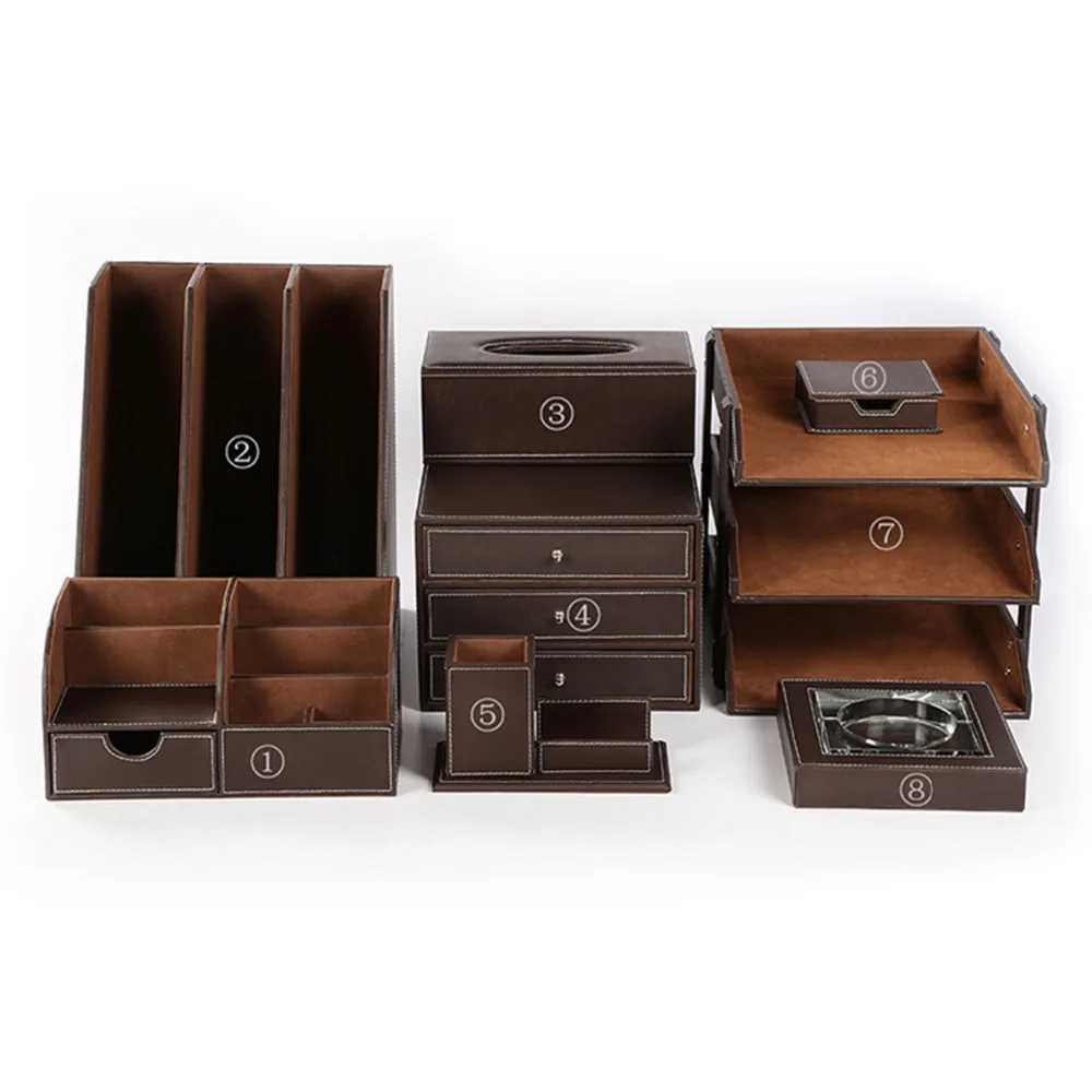 Elegant Office 8 piece Desk Set Pen Pencil Holder File ...