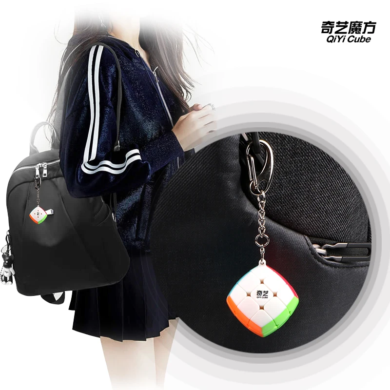 Новый Qiyi 3 см мини брелок cubo magico 3x3x3 волшебный куб с кольцом для ключей Твист